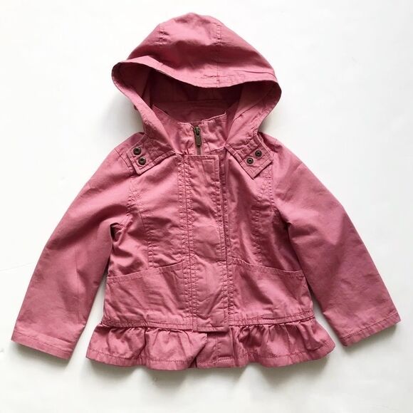 Old Navy pink hooded peplum  jacket EUC 3T - Picture 1 of 6